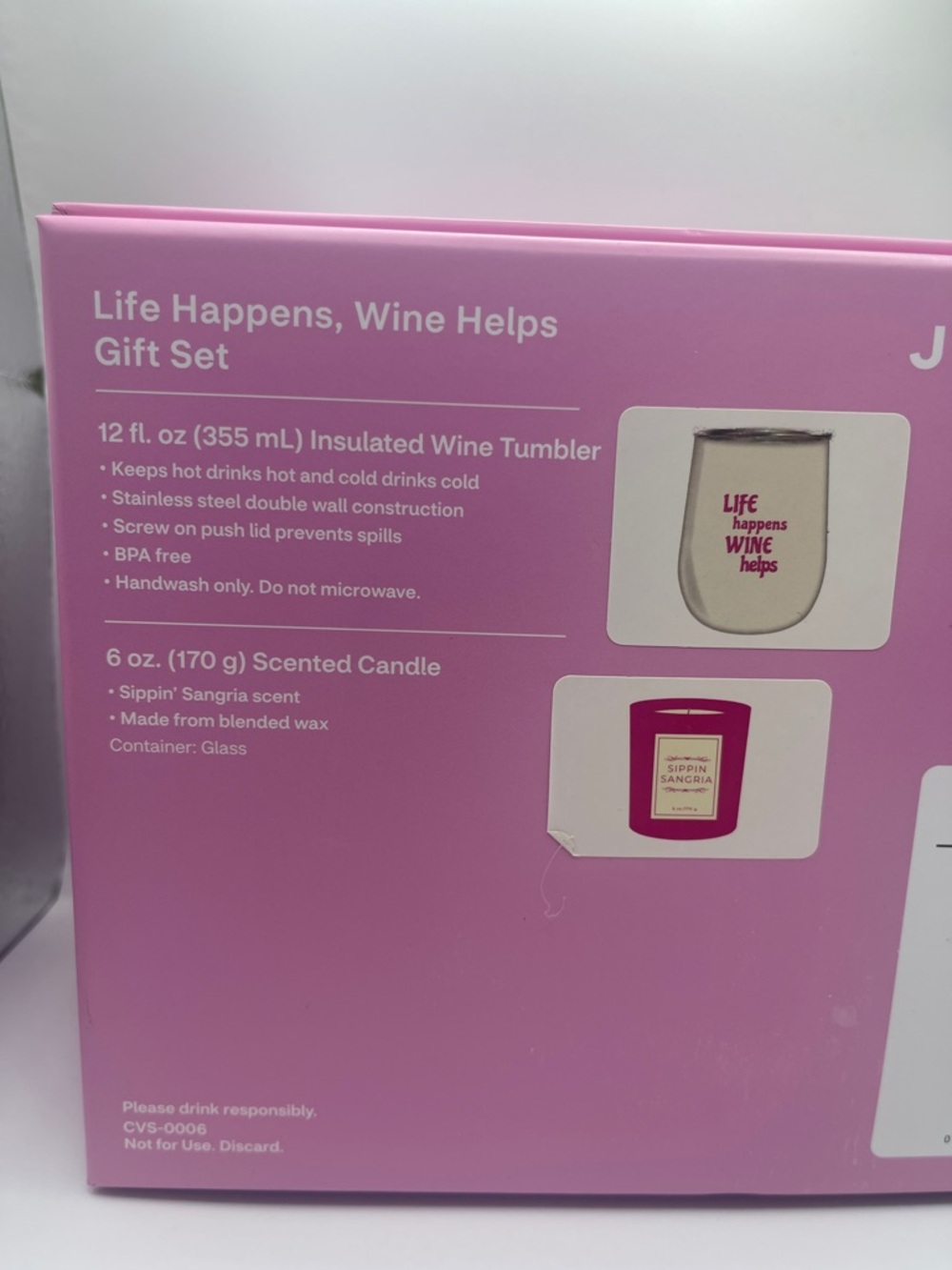 Joyward Sippin Sangria Gift Set - Scented Candle and Wine Tumbler - Picture 4 of 17
